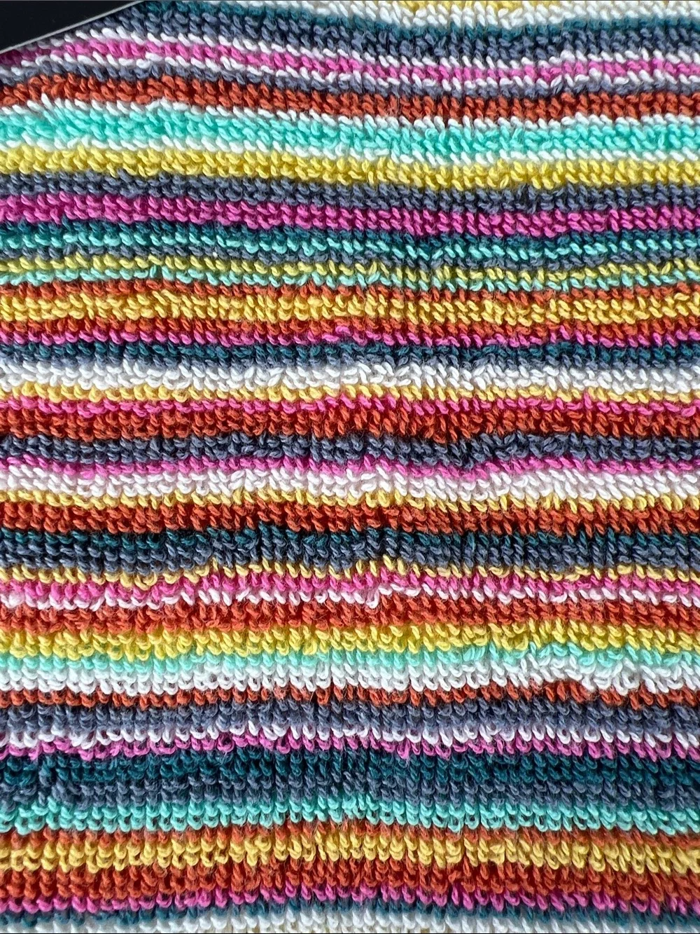 Rachel Zoe Rainbow Striped Bath Towel Set Red Blue Yellow 100% Cotton 2 Pc NEW